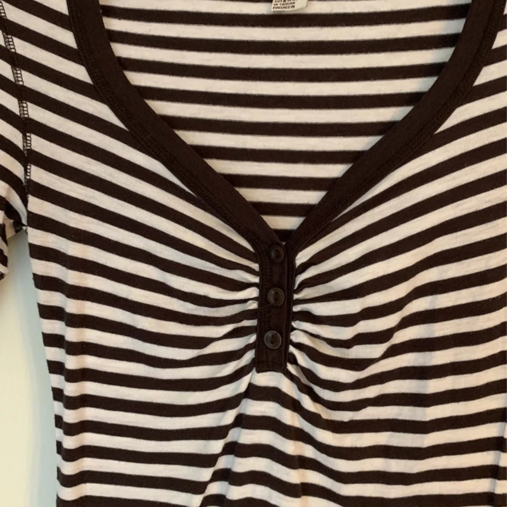 Forever Brown and White stripe top - Picture 4 of 4